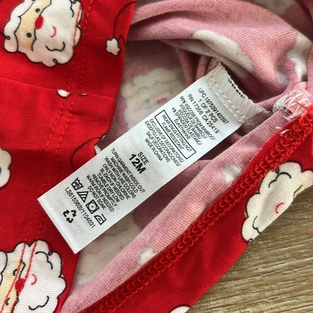 🎄Little Me Toddler Boy Bamboo Christmas Santa Pajama Set 12 months
